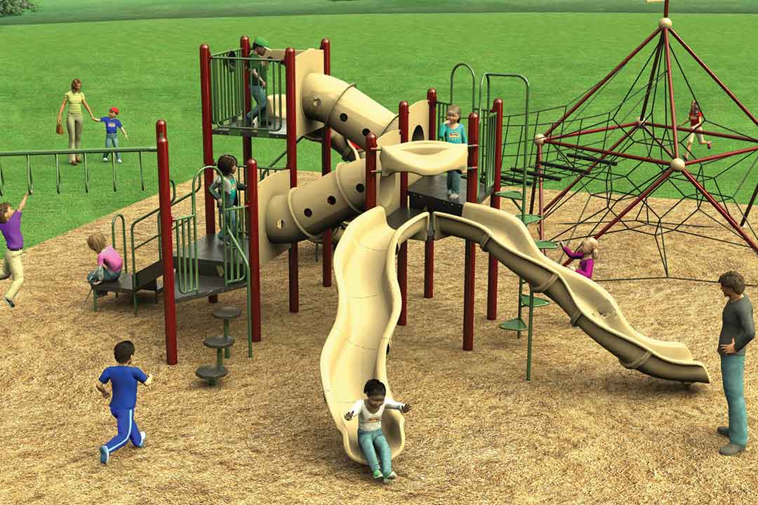 playground plan drawing with net climber