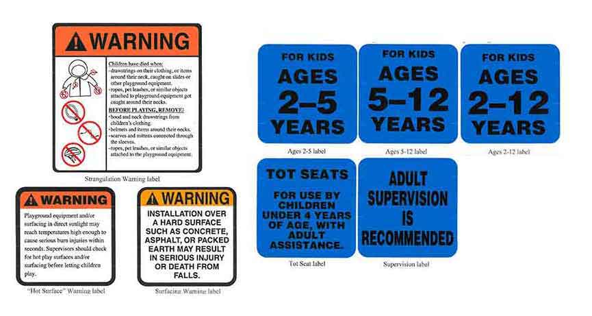 Playground Safety Signs and Stickers