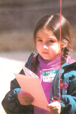 Young Girl Thanking KaBOOM! volunteer