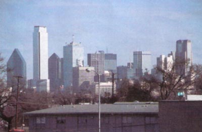 Dallas skyline from playground