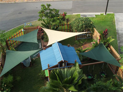 Shelters in a playground