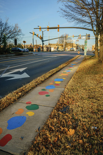 Painted sidewalk