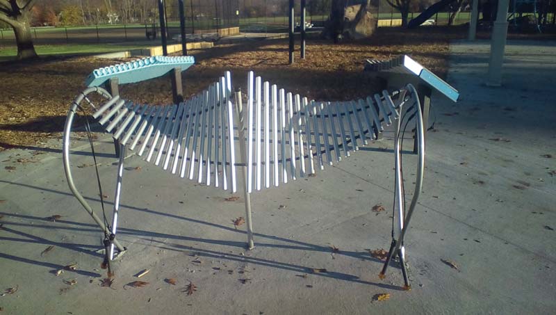 Musical playground equipment