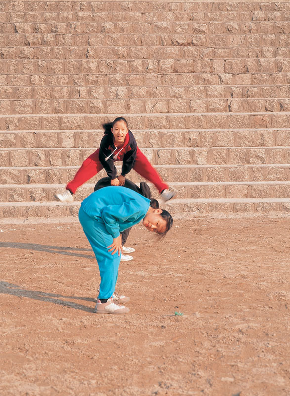 Girls jumping