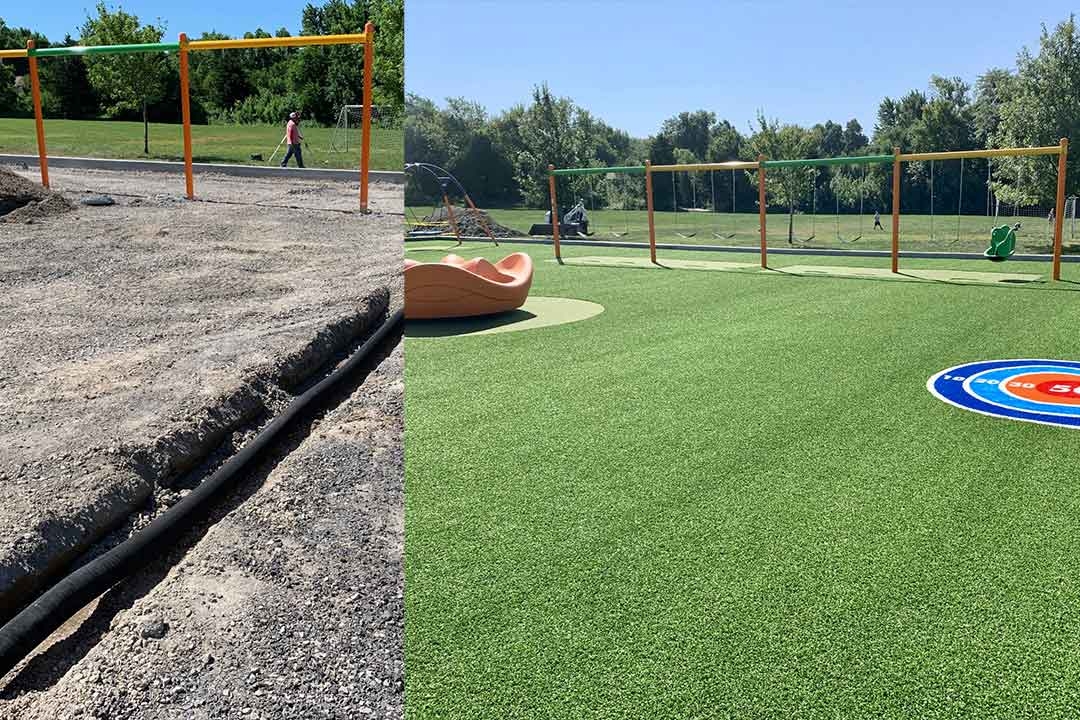 Playground drainage system
