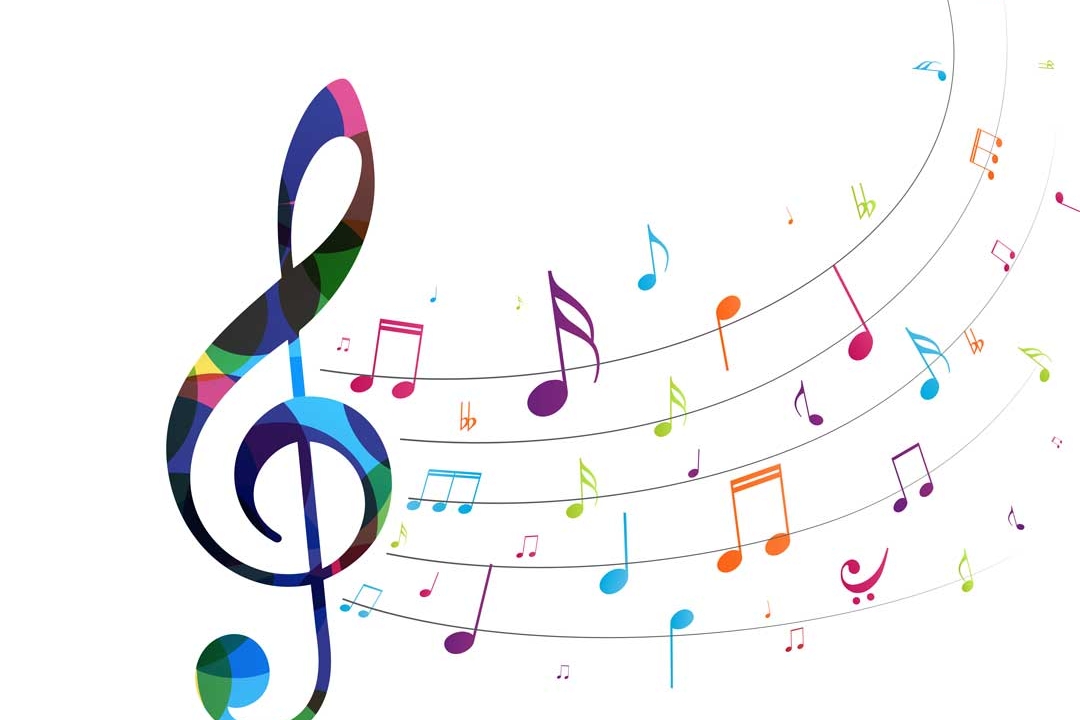 Colorful music notes