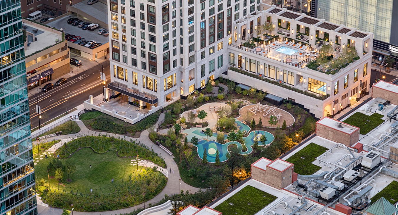 Bennett Park, a high-rise residential infill project MVVA completed in Chicago