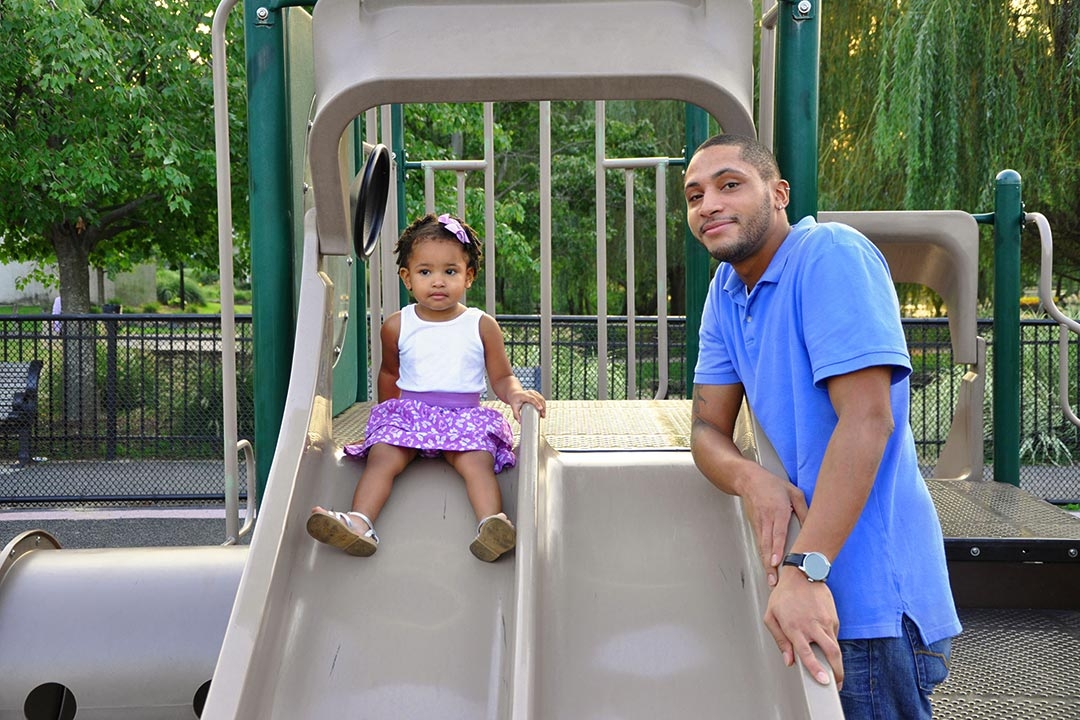 Parents supervising on playground