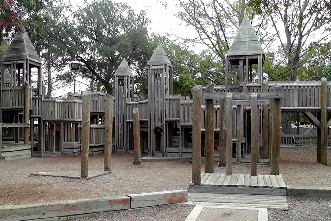 Hemisfair Park Playground wooden structure