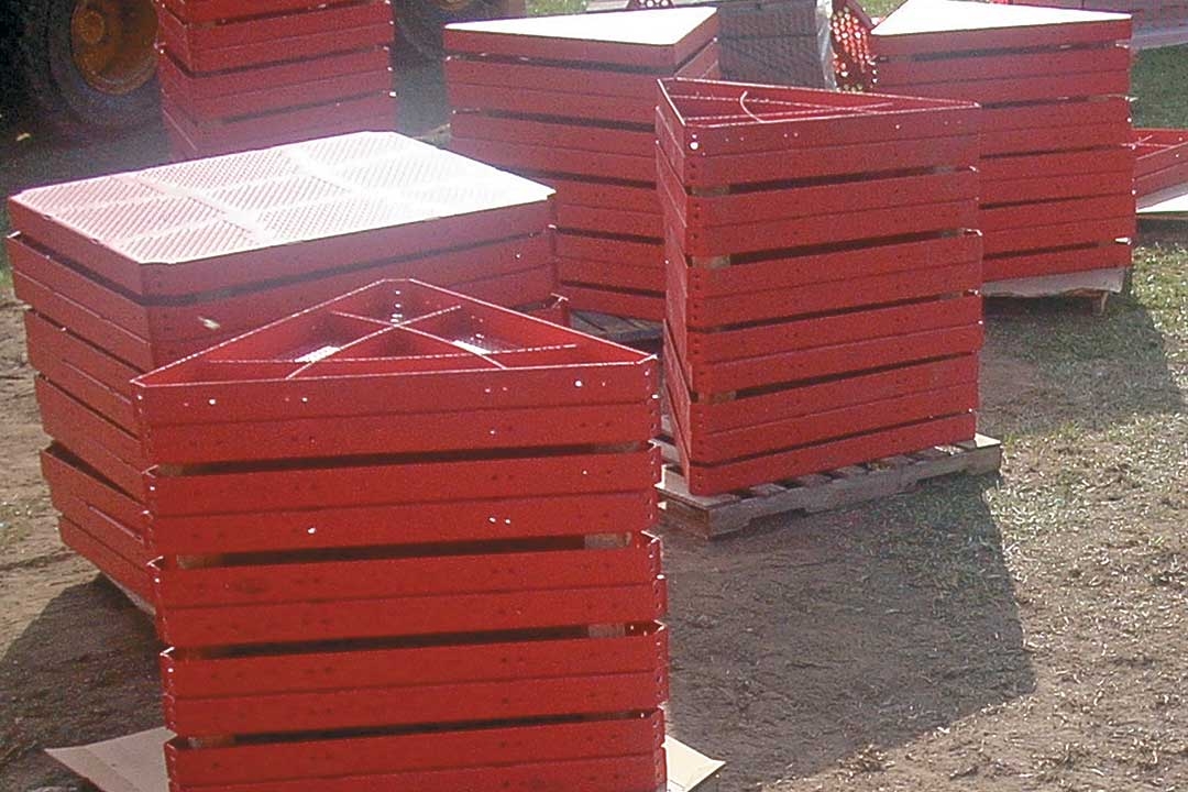 212 upright posts and almost 200 decks