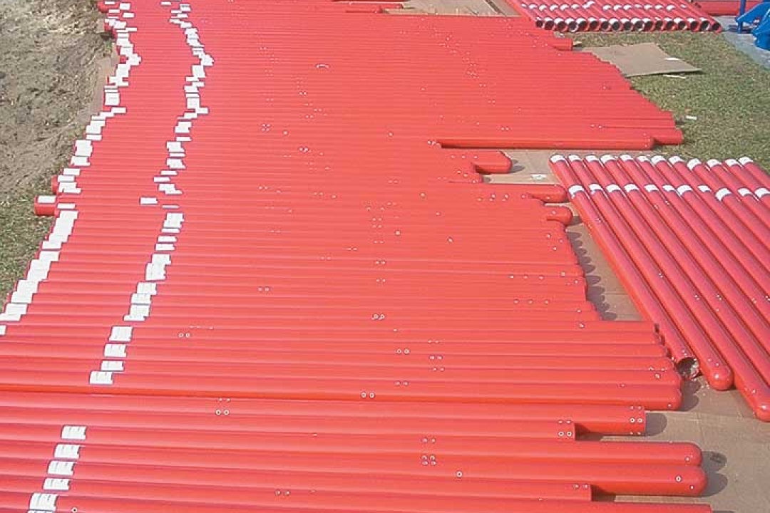212 upright posts and almost 200 decks