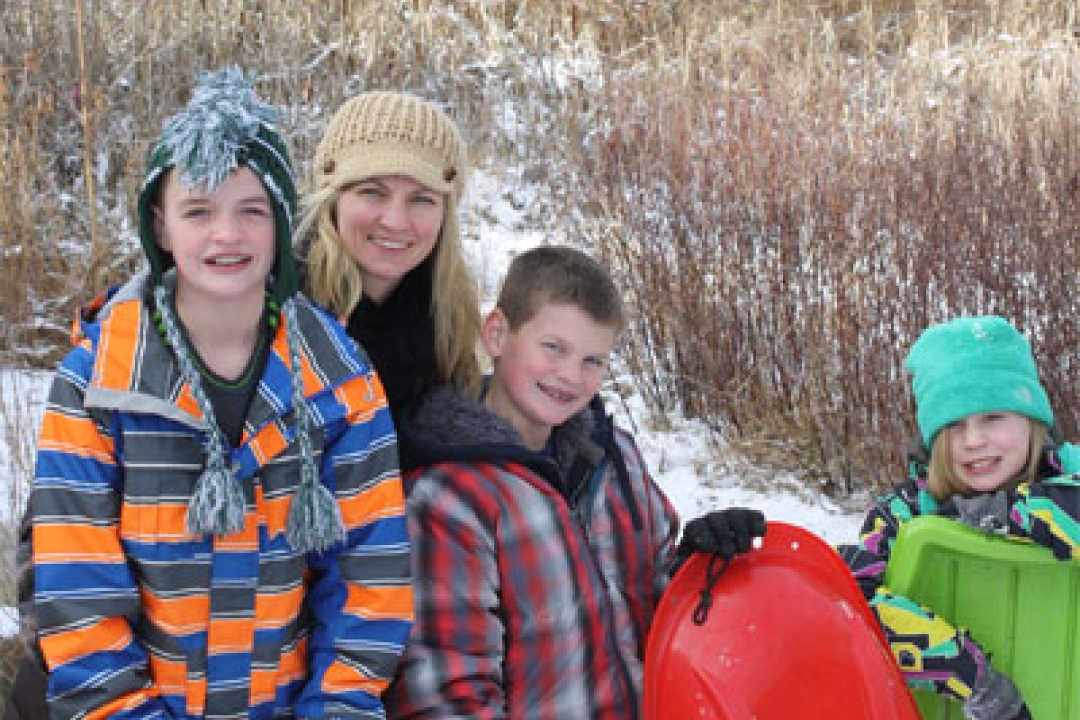 family play day sledding