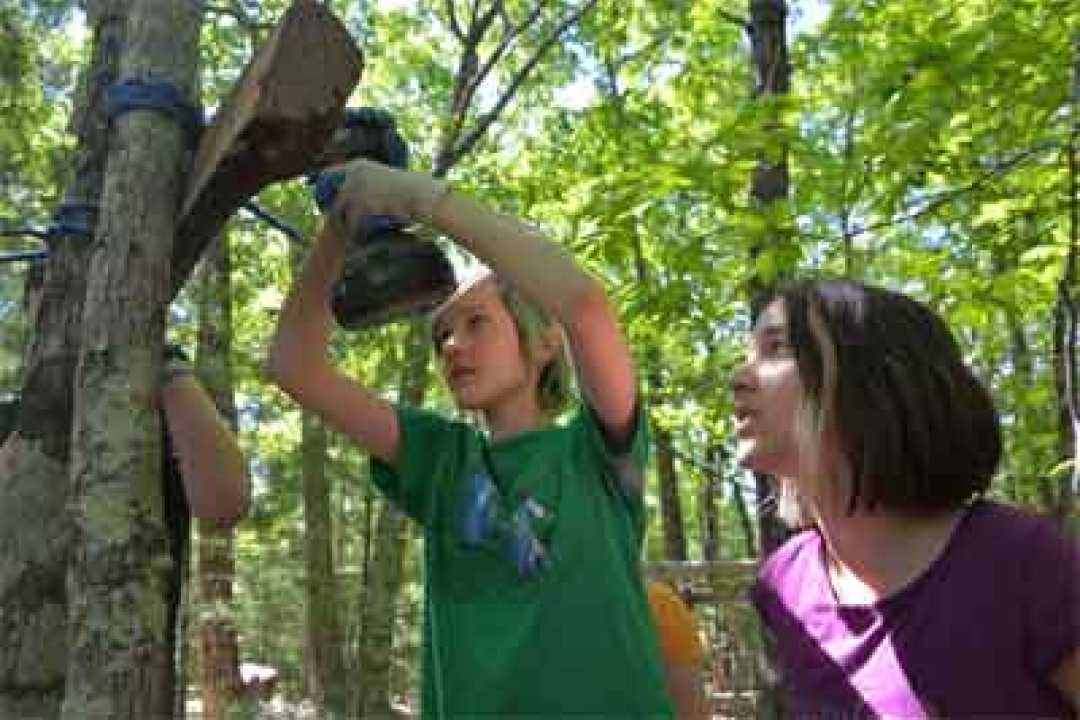Building an obstacle course at Hudson Valley Sudbury School
