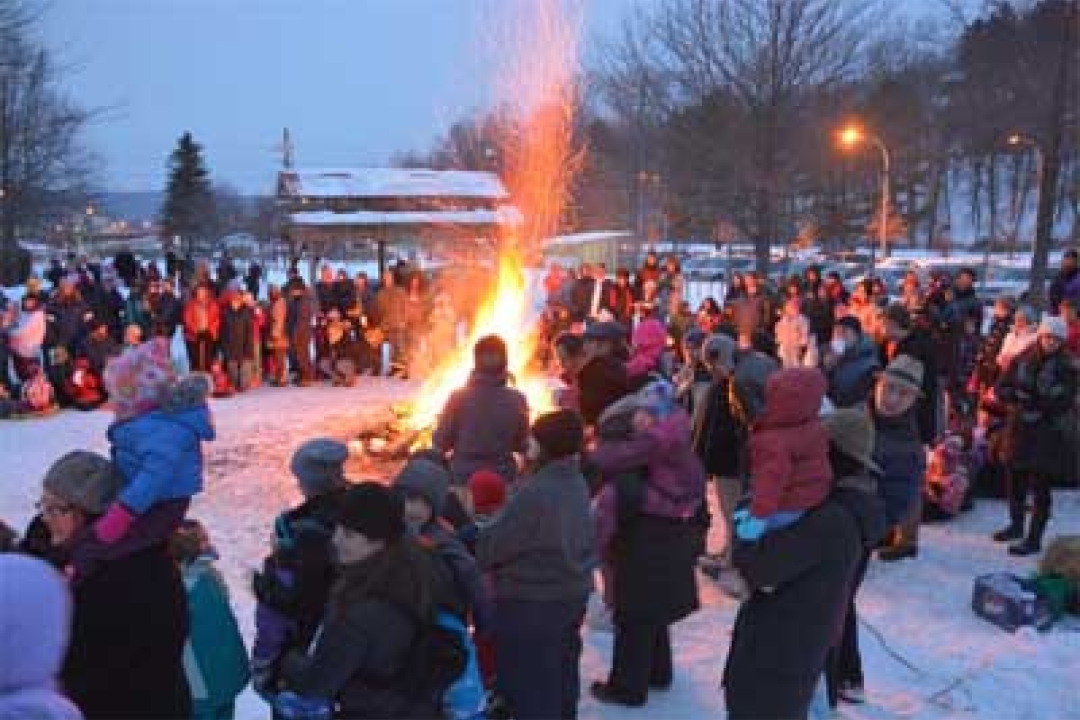 Bonfire at Fire and Ice Event - Ithaca Children's Garden