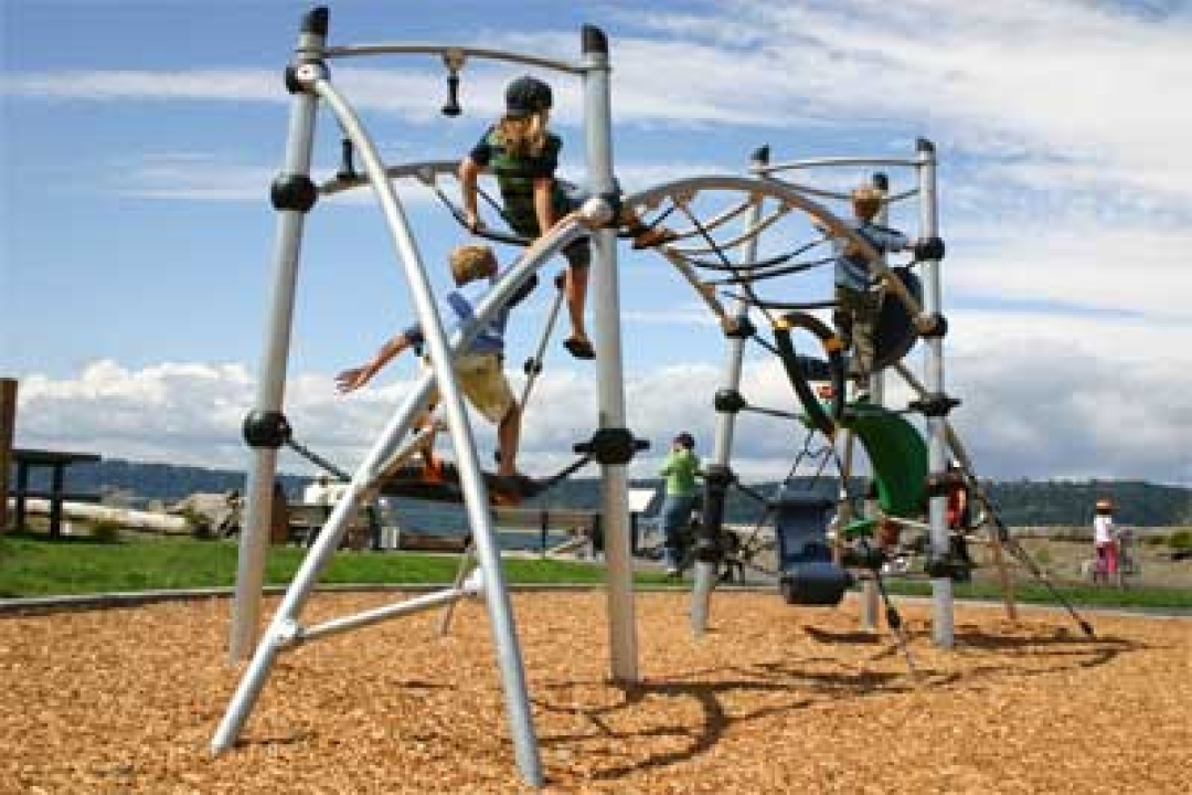 Challenging deckless playground by KOMPAN