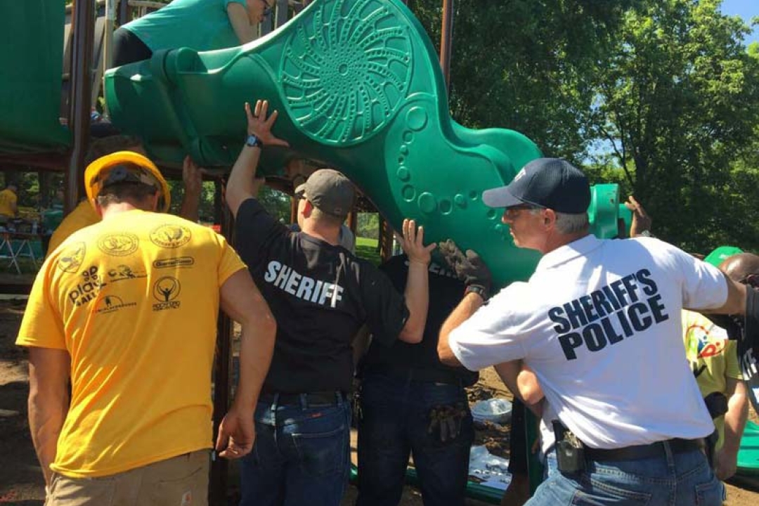 Rockford Sheriff's Department volunteer to help build playground