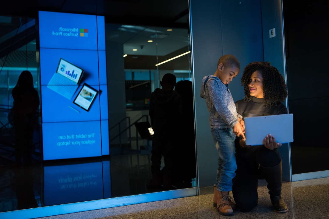 Child & Adult at a hackathon