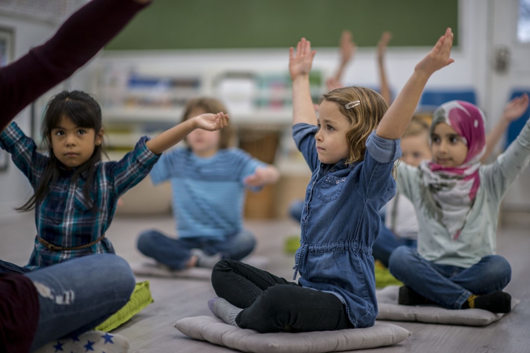 Kindergarten children learning