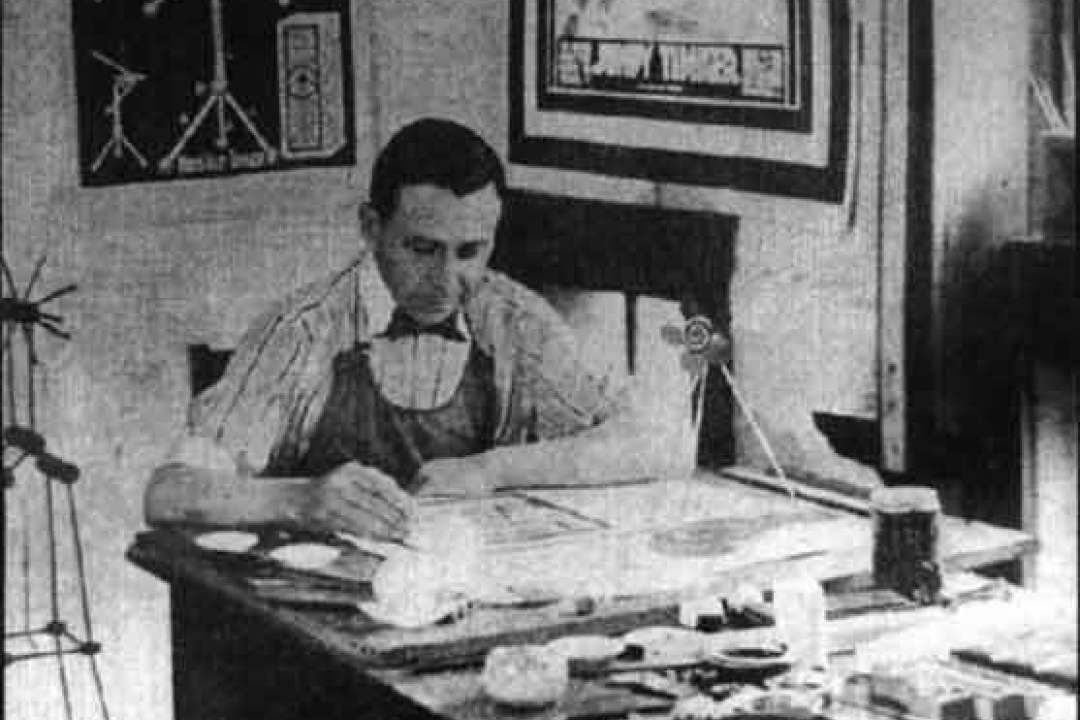 Charles H. Pajeau in his workshop | Systems Magazine, December 1918 