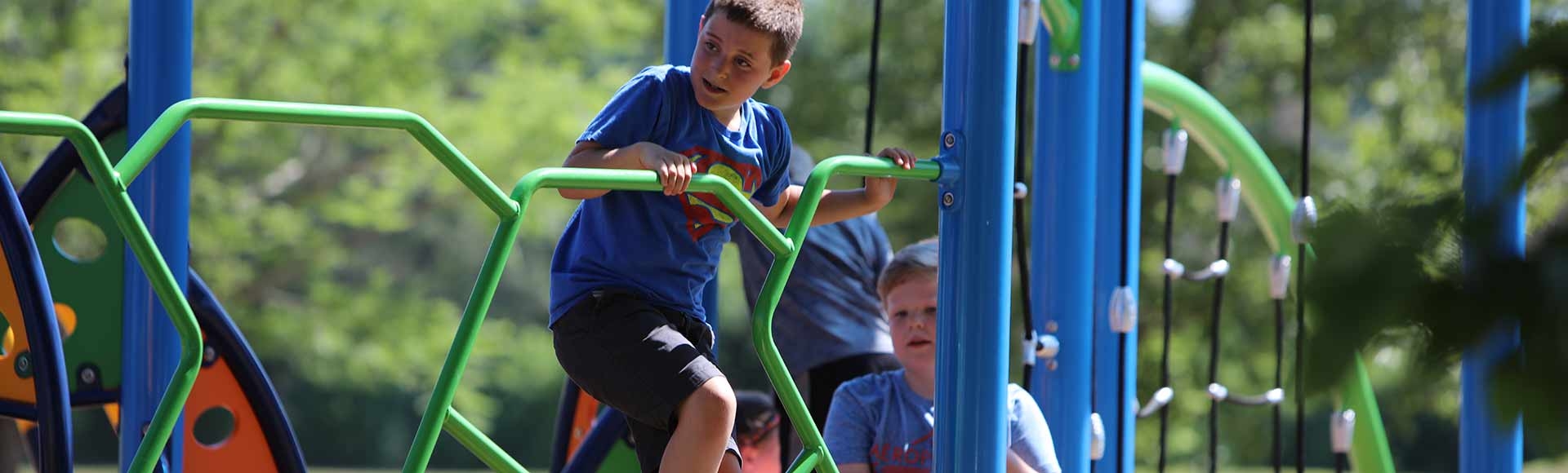 boy playing on a playground