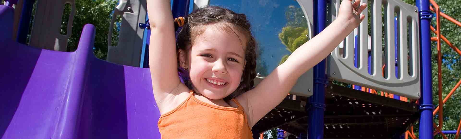 Girl on slide