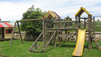 A backyard playset