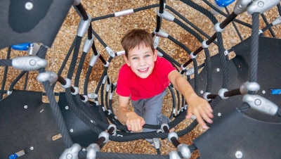 Rubber components on playground