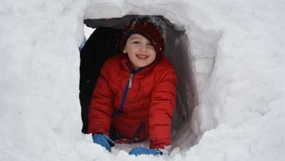 Snow tunnel at Fire and Ice Event