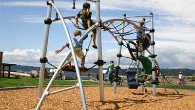 Challenging deckless playground by KOMPAN